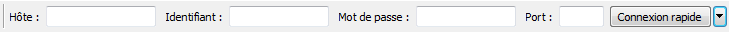 la barre de connexion à un site de FileZilla